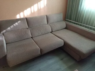 Sofá Chaiselongue Beige/Gris