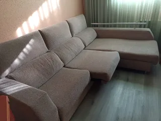 Sofá Chaiselongue Beige/Gris