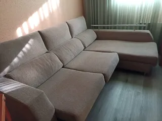 Sofá Chaiselongue Beige/Gris