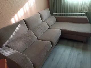 Sofá Chaiselongue Beige/Gris