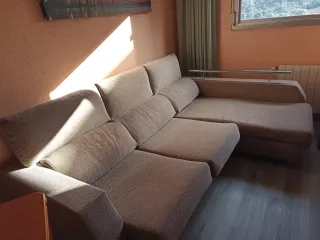 Sofá Chaiselongue Beige/Gris