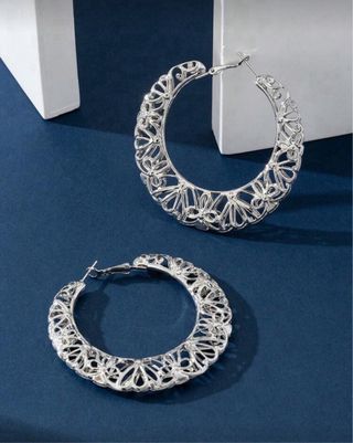 Pendientes Aro Aleación Zinc Plateado