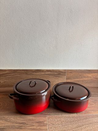 Juego de 2 ollas metálicas