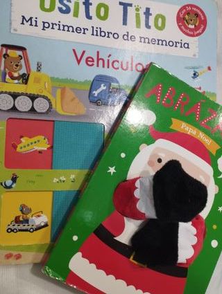 lote 2 libros niños pequeños osito tito papá noel