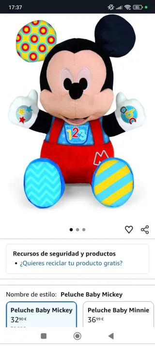 Peluche Mickey Musical ABC 123