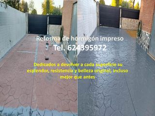 Hormigon impreso pulido desactivado rayado