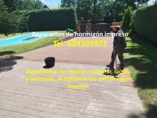 Hormigon impreso pulido desactivado rayado