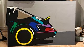 Cuadro Porsche Negro Multicolor