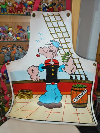 FIGURAS GOMA PVC POPEYE + DELANTAL VINTAGE AÑOS 80