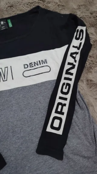 Camiseta G-Star RAW S Negra y Gris