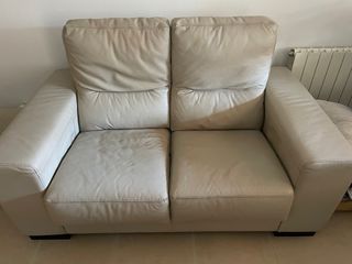 Sofá 2 plazas Granfort piel beige