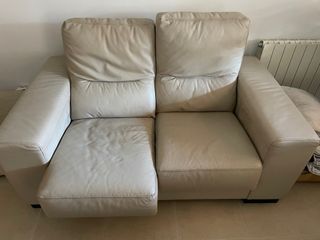 Sofá 2 plazas Granfort piel beige