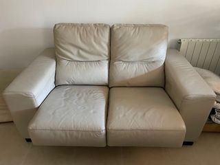 Sofá 2 plazas Granfort piel beige