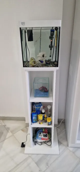 Acuario Nano Agua LED 20L Blanco