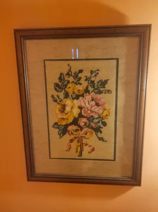 Cuadro Punto de Cruz Flores