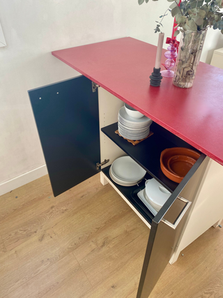 Isla de cocina con almacenamiento+taburetes gratis