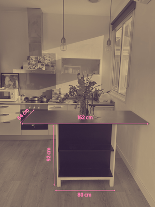 Isla de cocina con almacenamiento+taburetes gratis