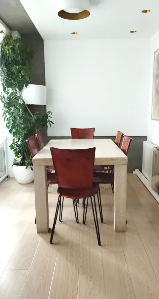 6 Sillas Comedor Cuero y Hierro