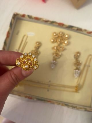 Aderezo Fallera de racimo Niña Oro y Perlas