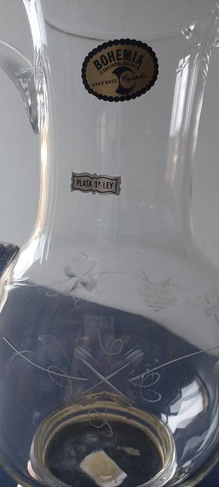 Jarra Bohemia Cristal y Plata de primera ley