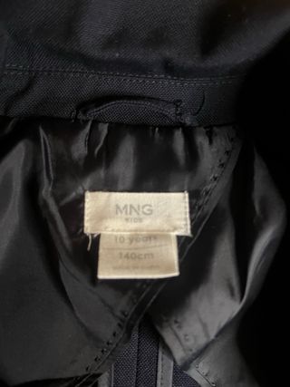 Traje Mango Negro Niño Talla 10
