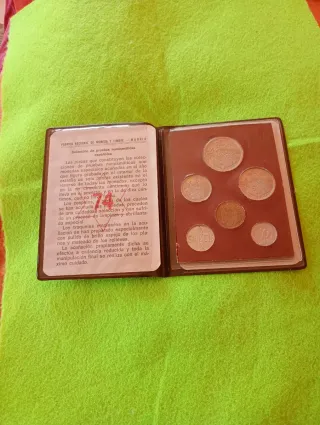 Cartera Monedas Pruebas Numismáticas 1974 s.c