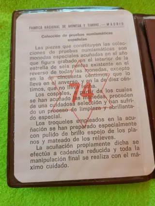 Cartera Monedas Pruebas Numismáticas 1974 s.c