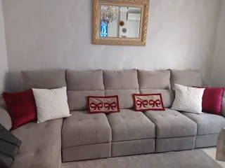 Sofá Chaise Longue Beige 3.20m