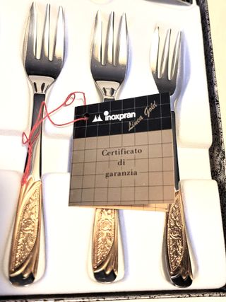 Set posate dolce Inoxpran oro/argento