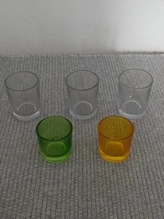 Conjunto 5 Porta-Velas Coloridos