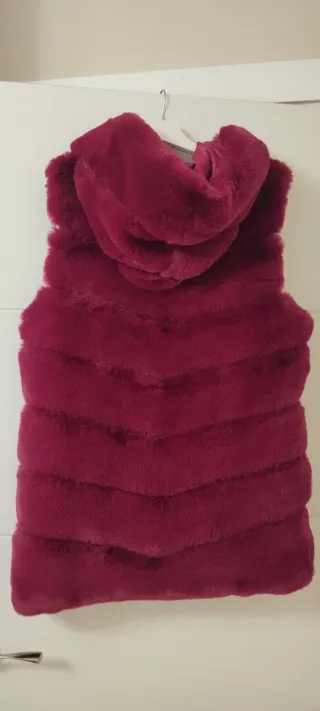 Chaleco pelo conejo magenta