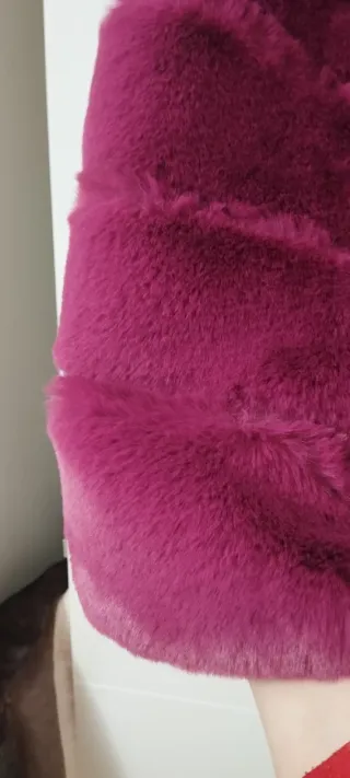 Chaleco pelo conejo magenta