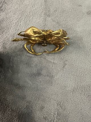 Cangrejo de bronce macizo vintage