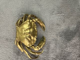 Cangrejo de bronce macizo vintage