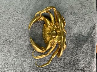 Cangrejo de bronce macizo vintage