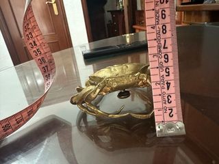 Cangrejo de bronce macizo vintage