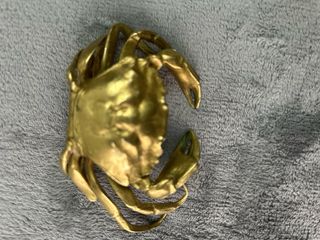 Cangrejo de bronce macizo vintage