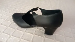 Zapatos de baile de piel negros