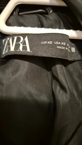 Chaqueta Piel Negra Zara Talla M