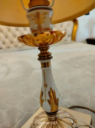 Coppia Lampade Abat-jour Porcellana