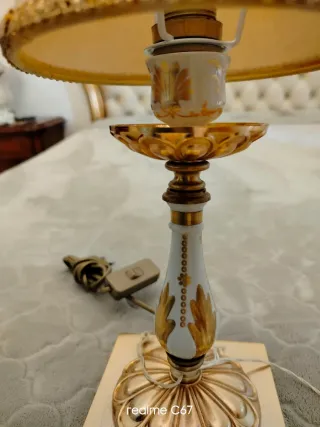 Coppia Lampade Abat-jour Porcellana