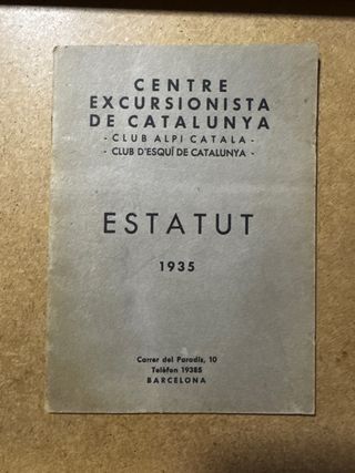 Estatuts Centre Excursionista de Catalunya – 1935