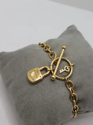 Pulsera Acero Quirúrgico Baño Oro