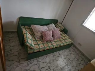 Sofá Cama Beige y Verde