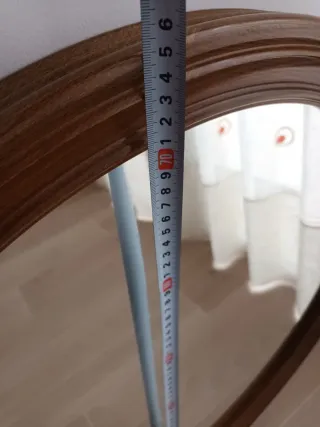 Espejo Redondo Madera y Cristal