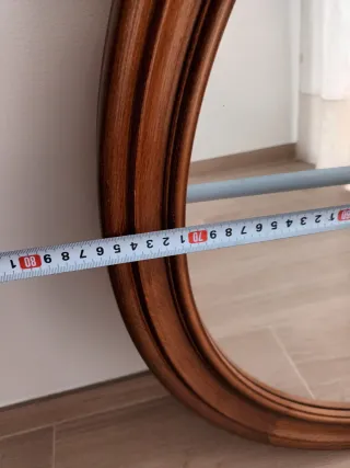 Espejo Redondo Madera y Cristal