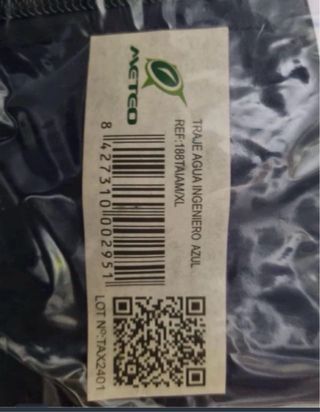 Traje de agua azul obra Talla XL