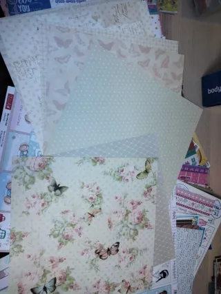 Papeles de Scrapbooking varios diseños + fuse