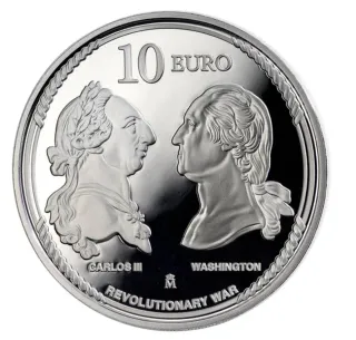 Moneda 10 Euros 250 Aniversario Independencia EEUU