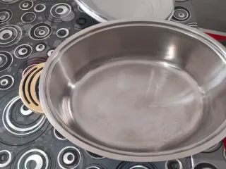 Pentola Ovale con coperchio Oro Argento Inox18/10